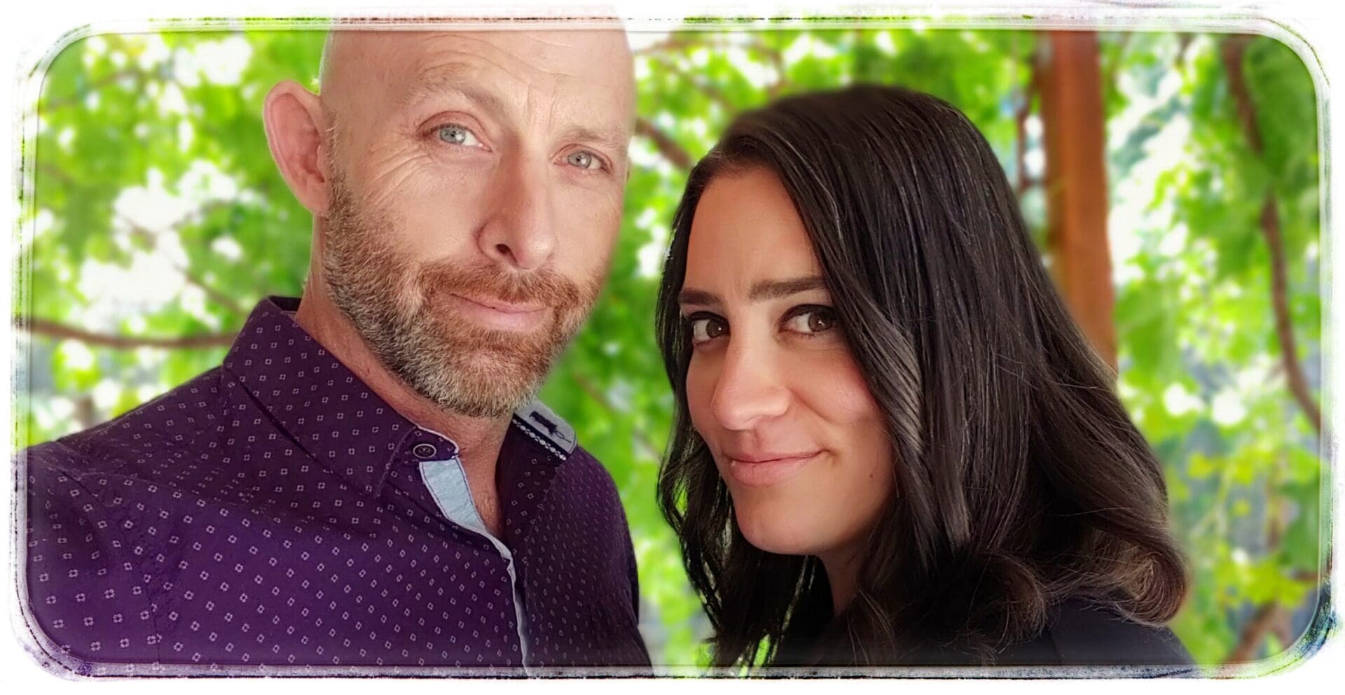 A man and woman posing for the camera.